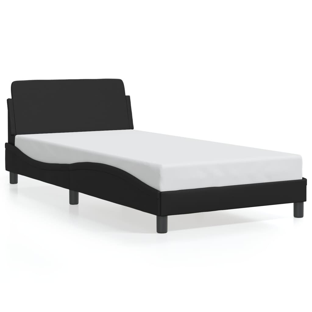 Bed Frame without Mattress Black 107x203 cm King Single Faux Leather Price