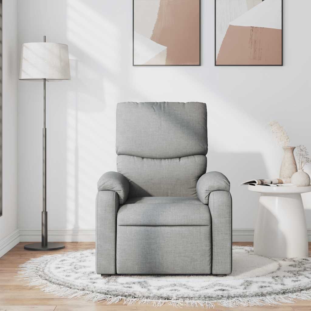 Massage Recliner Chair Light Grey Fabric Price