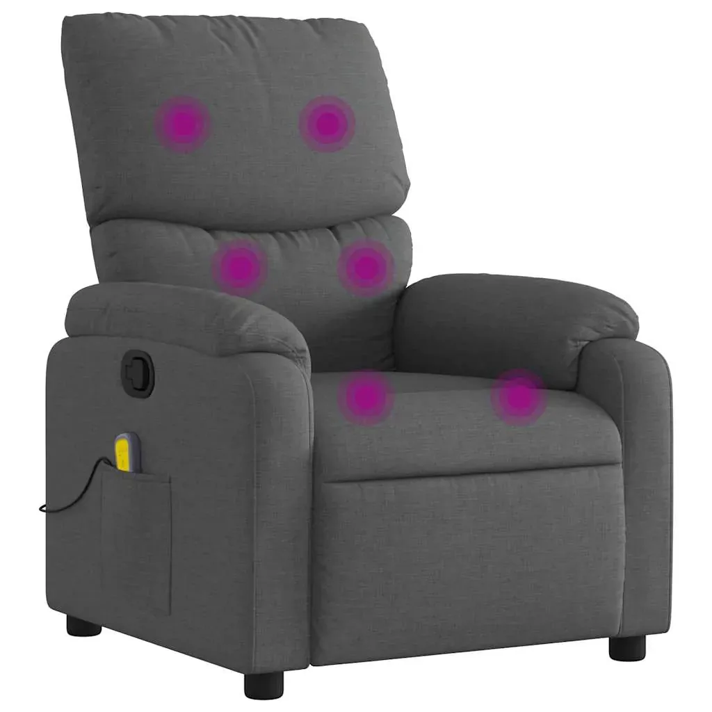 Massage Recliner Chair Dark Grey Fabric Price