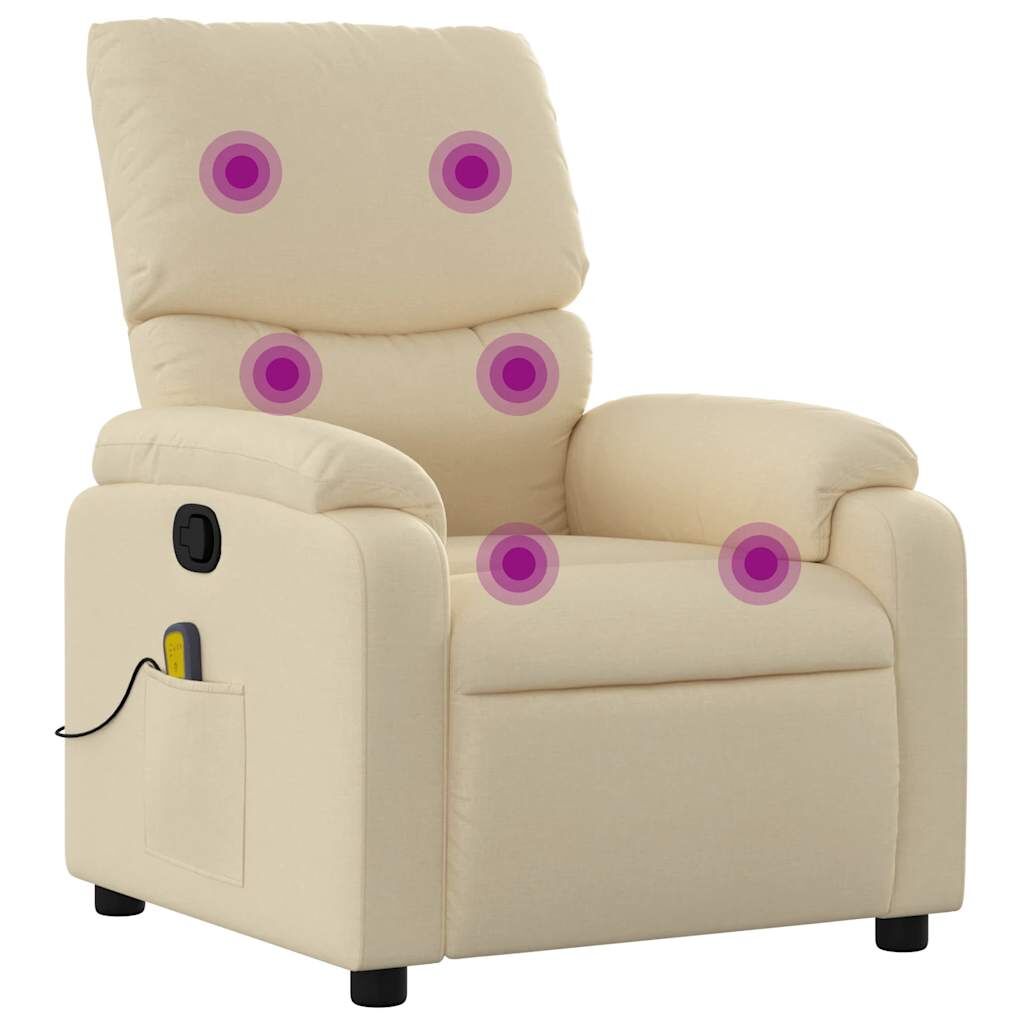 Massage Recliner Chair Cream Fabric Price