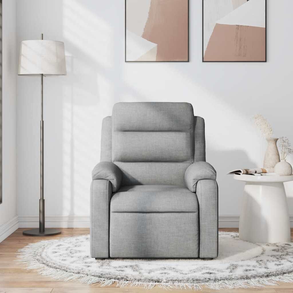 Massage Recliner Chair Light Grey Fabric Price