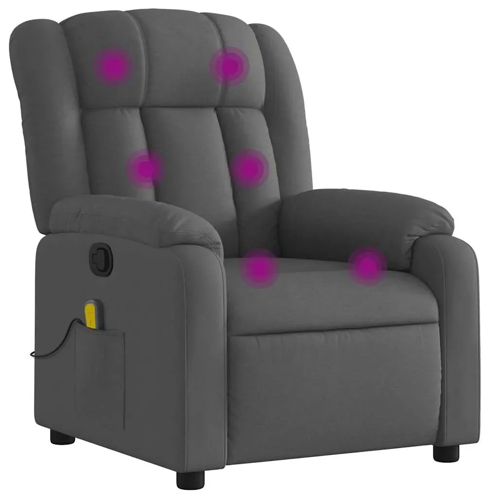 Massage Recliner Chair Dark Grey Fabric Price