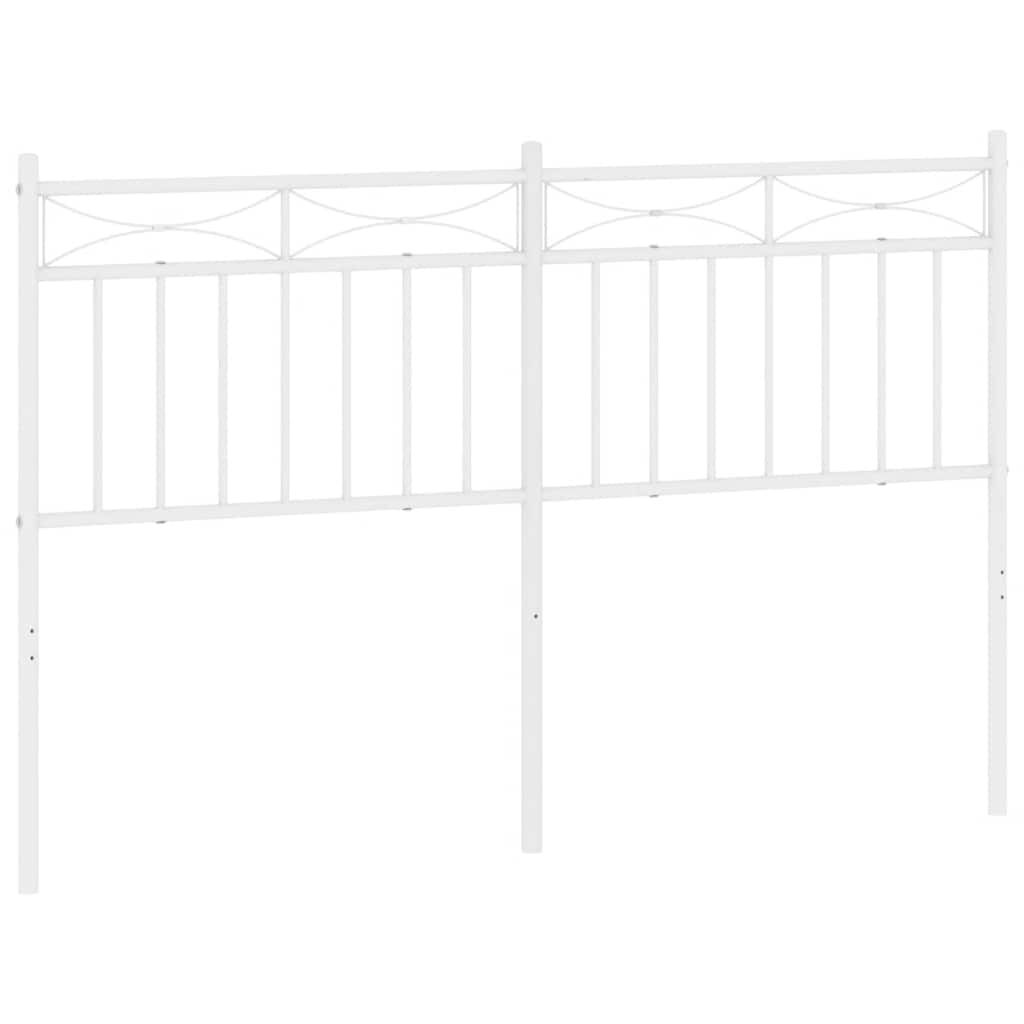 Metal Headboard White 137 cm Double Price