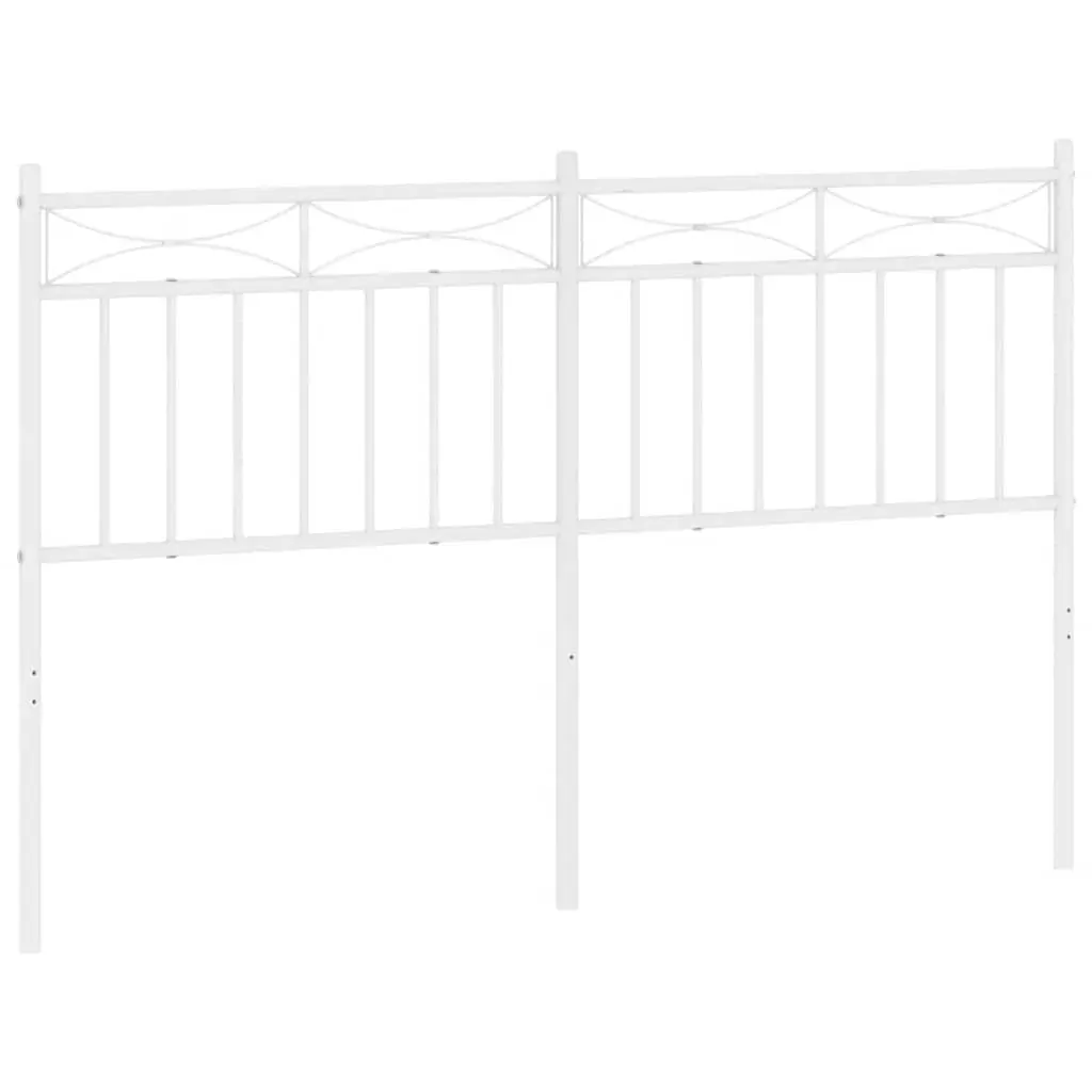 Metal Headboard White 137 cm Double Price
