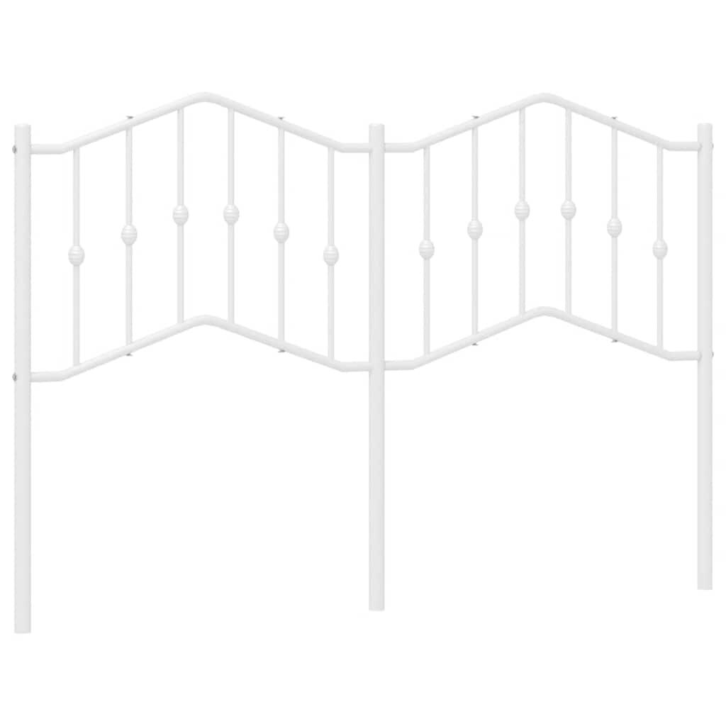 Metal Headboard White 137 cm Double Price
