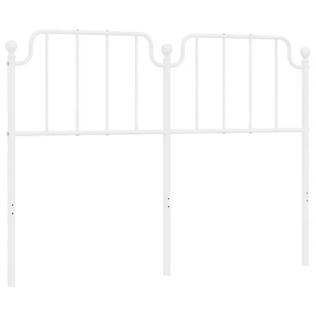 Metal Headboard White 137 cm Double Price