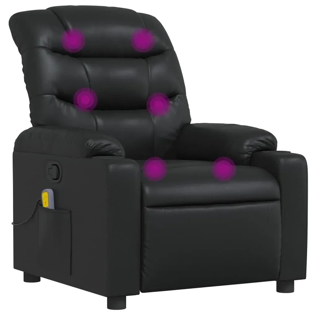 Massage Recliner Chair Black Faux Leather Price