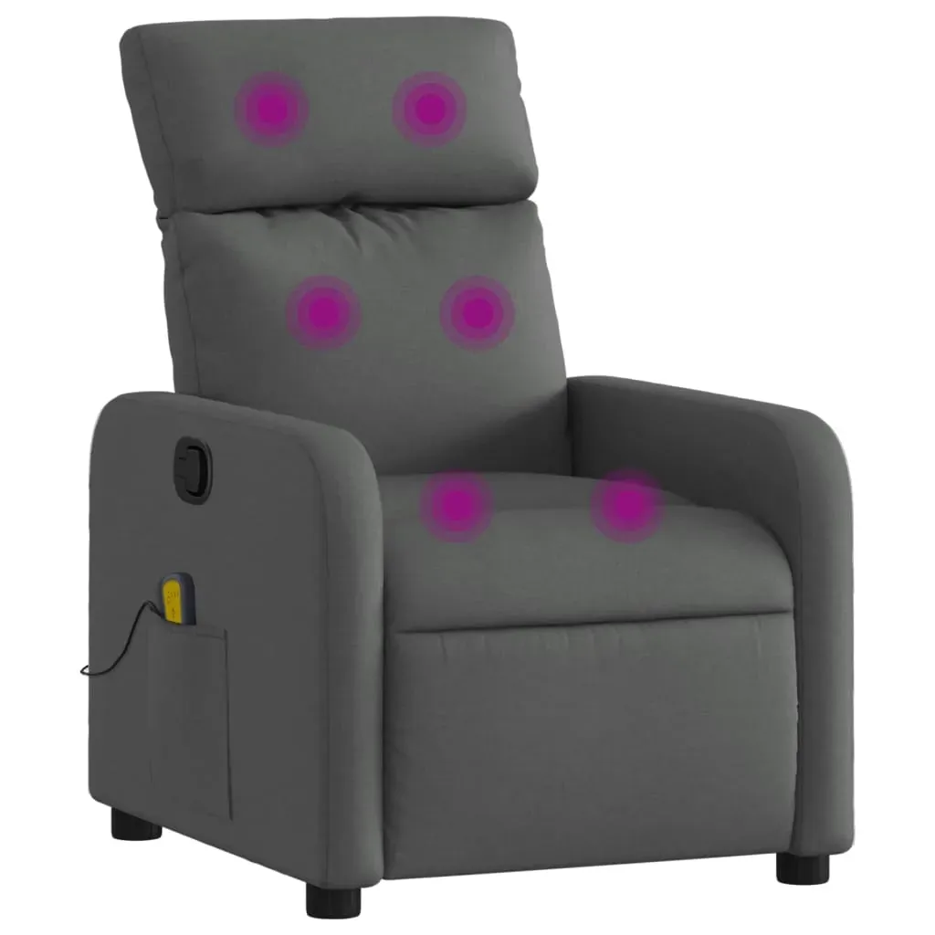 Massage Recliner Chair Dark Grey Fabric Price