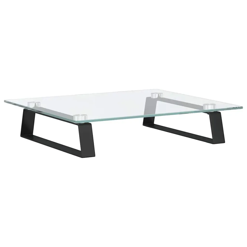 Monitor Stand Black 40x35x8 cm Tempered Glass and Metal Price