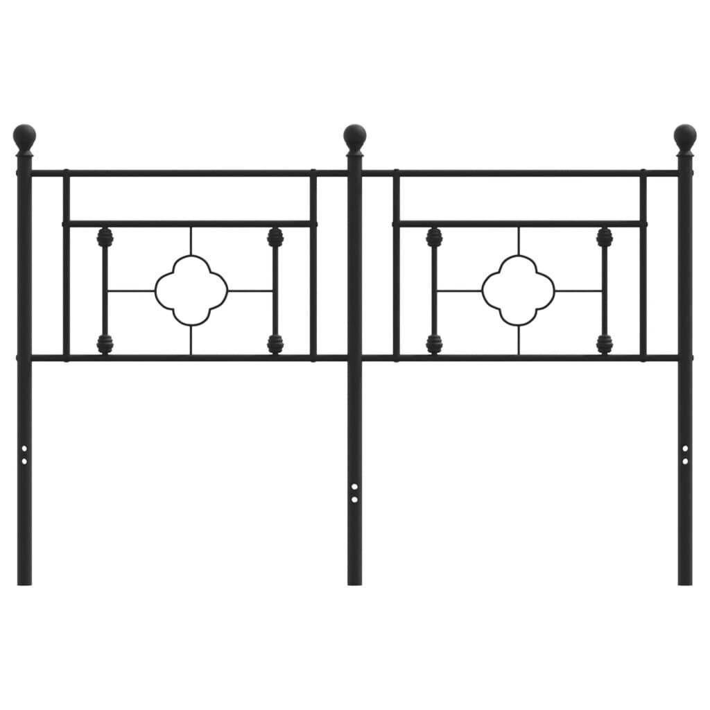 Metal Headboard Black 137 cm Double Price