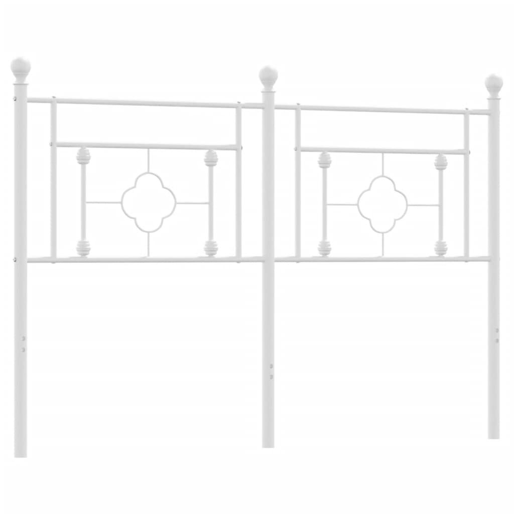 Metal Headboard White 137 cm Double Price
