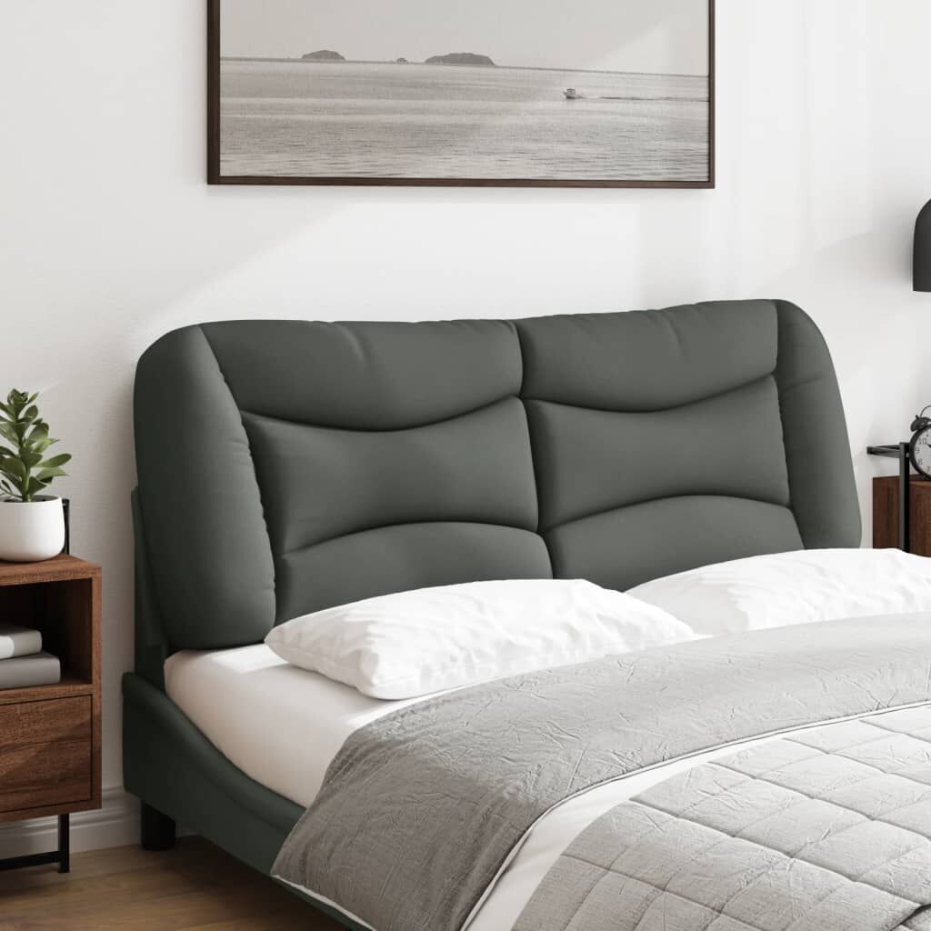 Headboard Cushion Dark Grey 137 cm Double Fabric Price