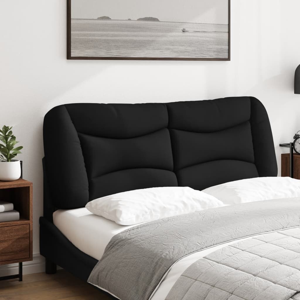 Headboard Cushion Black 137 cm Double Fabric Price