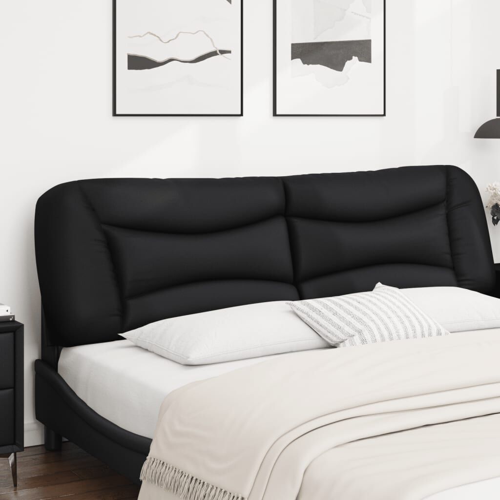 Headboard Cushion Black 180 cm Faux Leather Price