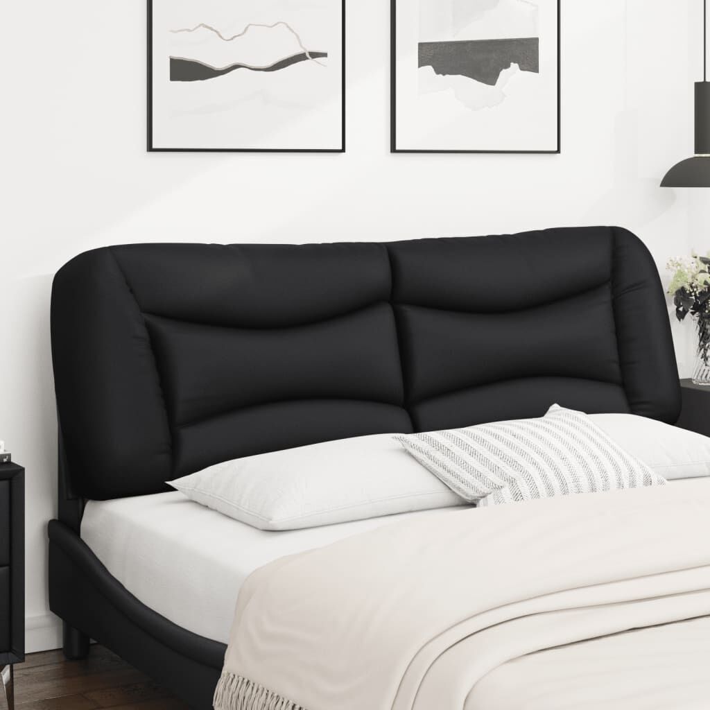 Headboard Cushion Black 152 cm Queen Faux Leather Price