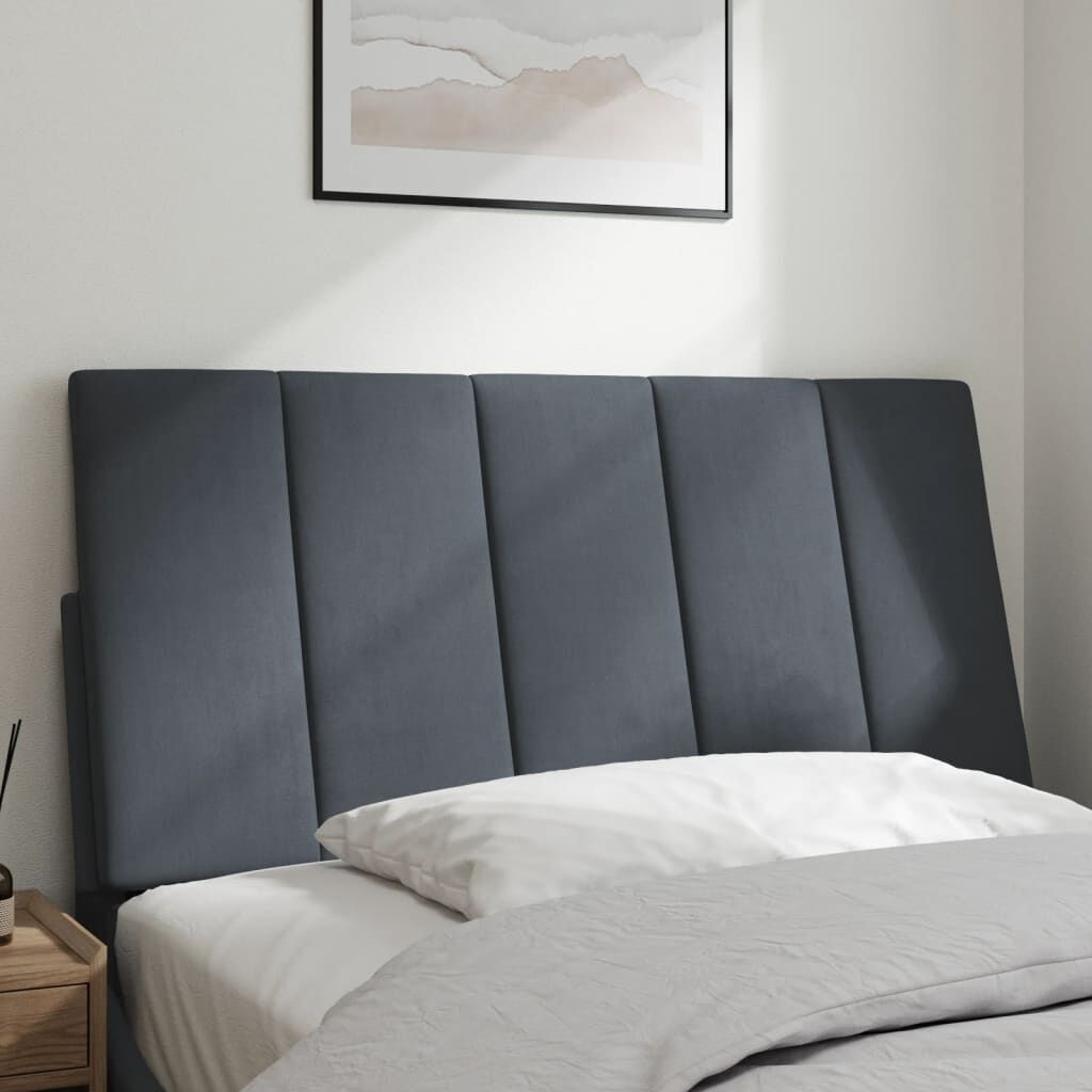 Headboard Cushion Dark Grey 107 cm Velvet Price