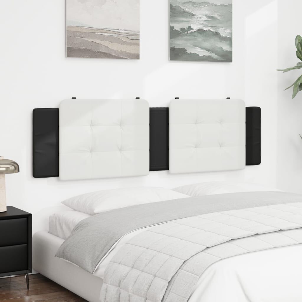 Headboard Cushion White and Black 180 cm Faux Leather Price