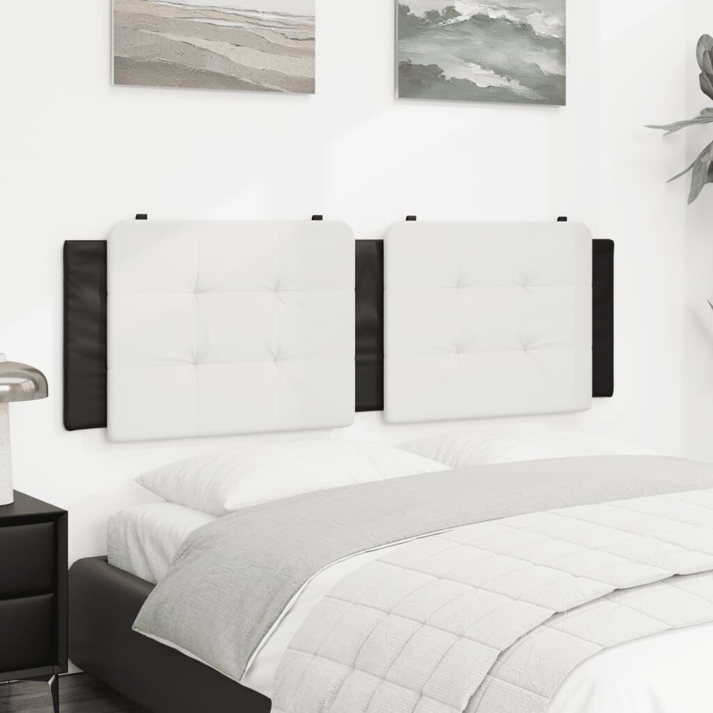 Headboard Cushion White and Black 152 cm Queen Faux Leather Price