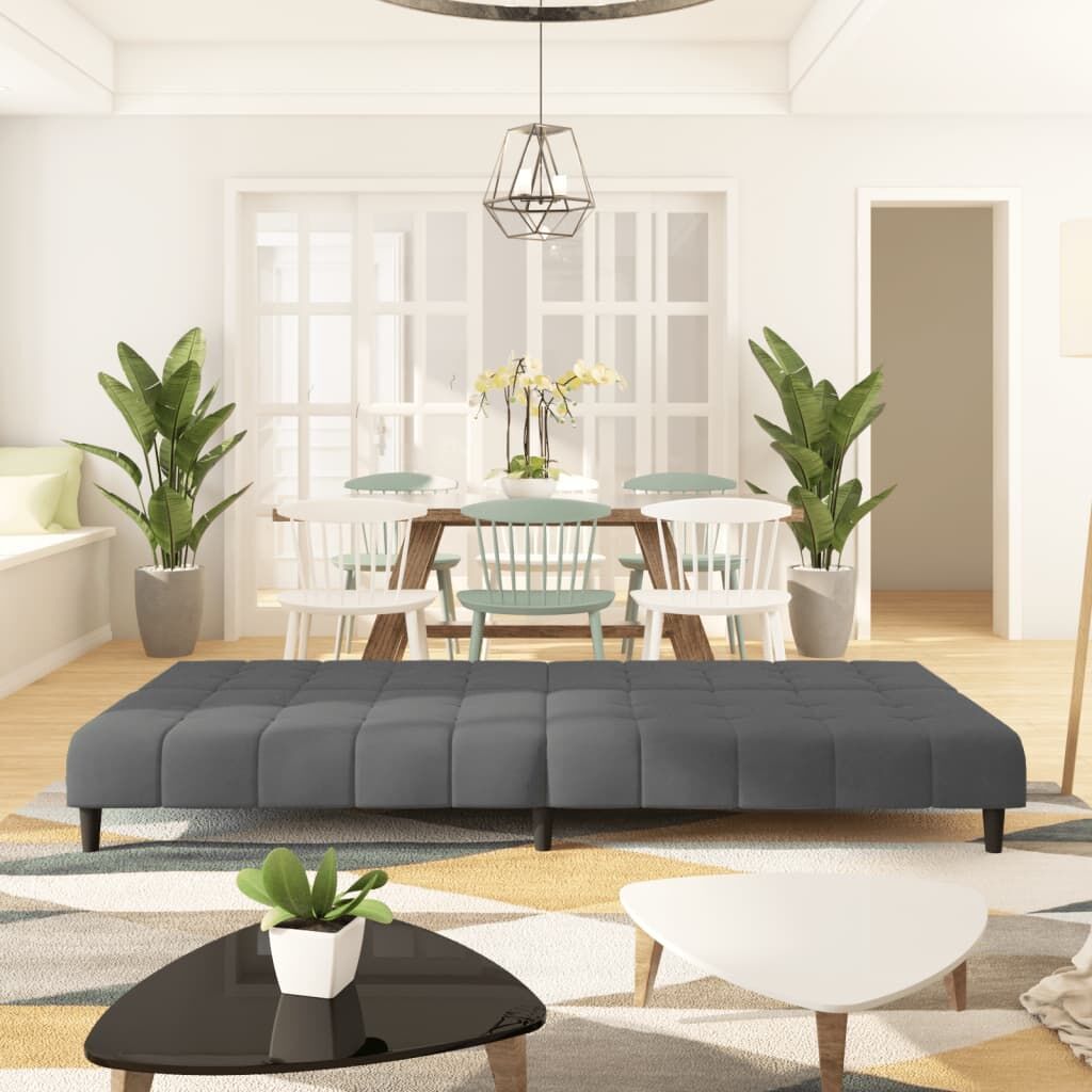 2-Seater Sofa Bed Dark Grey Velvet Price