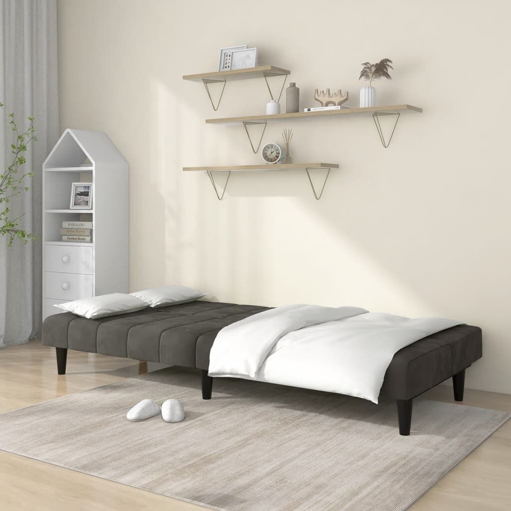 2-Seater Sofa Bed Dark Grey Velvet Price