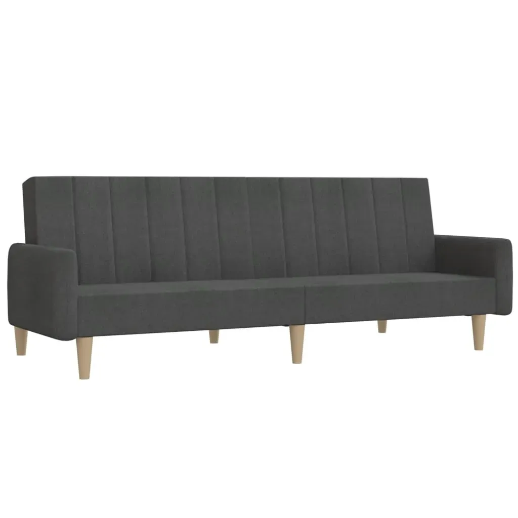 2-Seater Sofa Bed Dark Grey Fabric Price