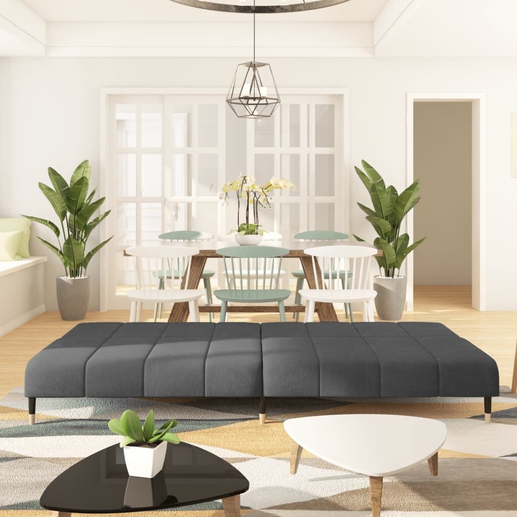 2-Seater Sofa Bed Dark Grey Velvet Price