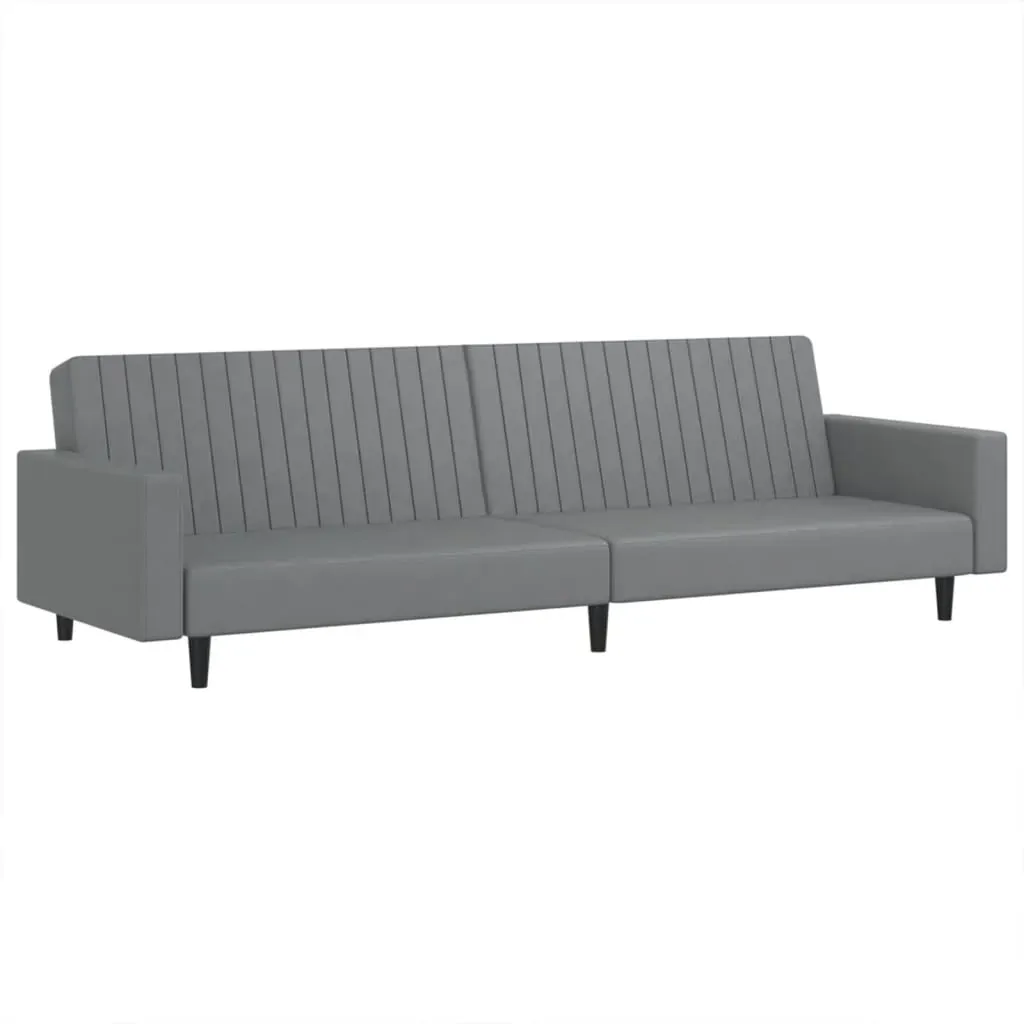 2-Seater Sofa Bed Grey Faux Leather Price