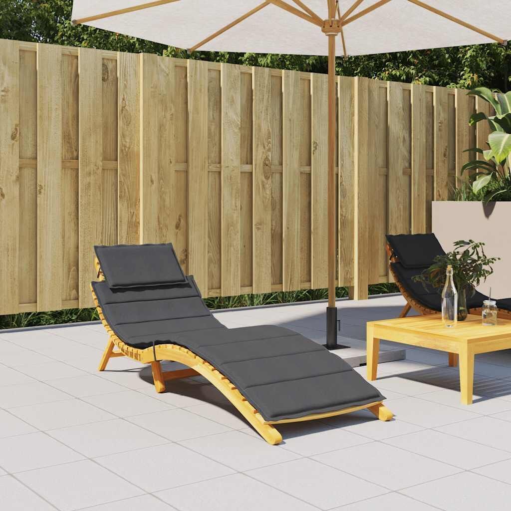 Sun Lounger Cushion Melange Anthracite 186x58x4 cm Fabric Price