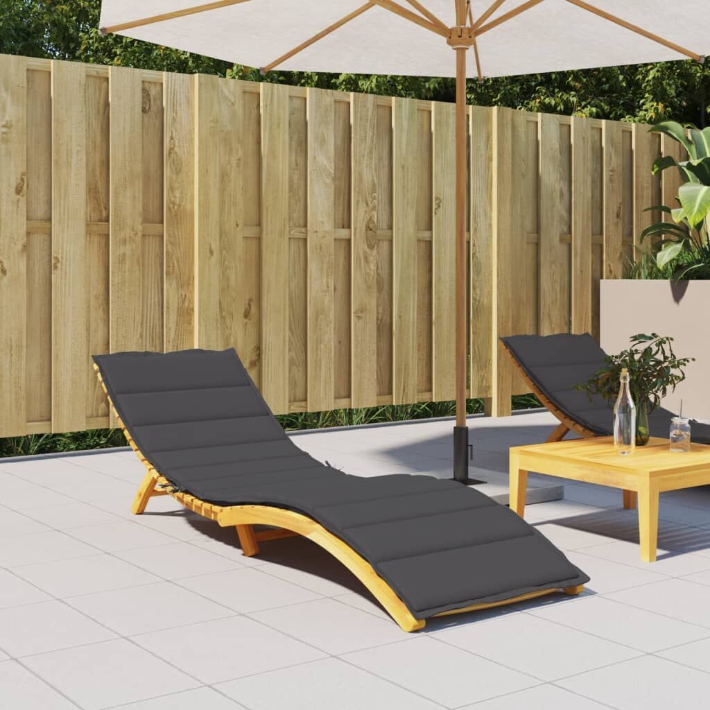 Sun Lounger Cushion Melange Anthracite 200x50x4 cm Fabric Price