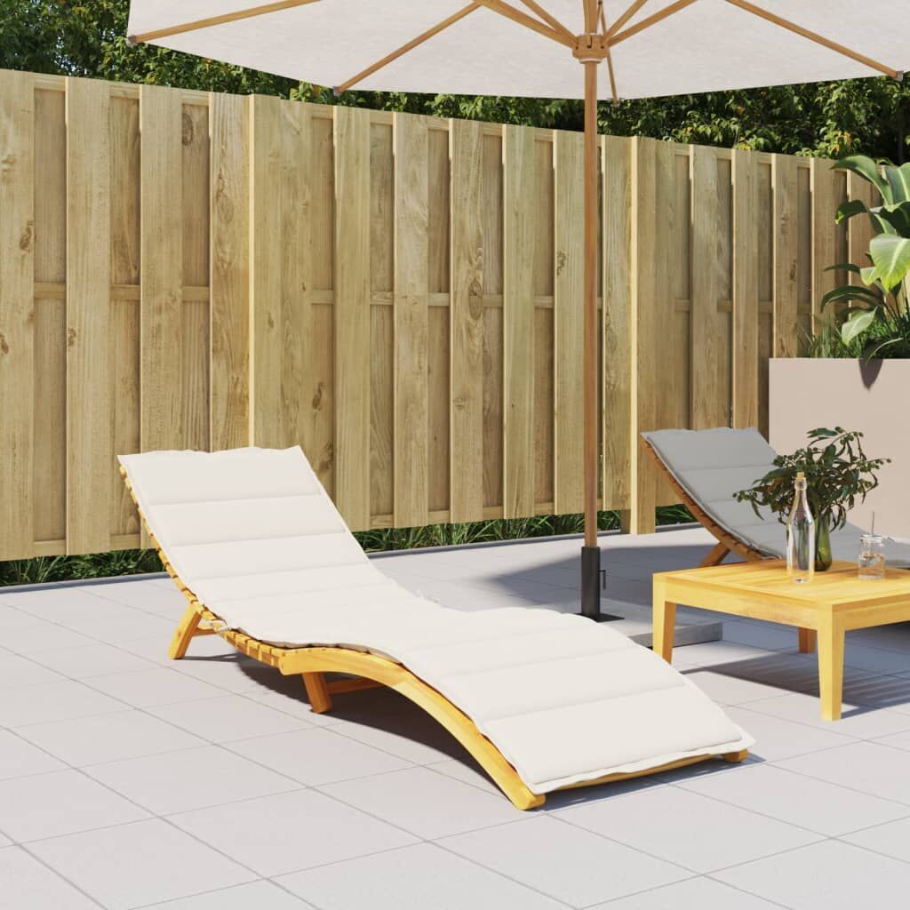 Sun Lounger Cushion Melange Cream 200x70x4 cm Fabric Price