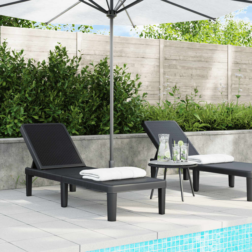 4-Way Height Adjustable Sun Lounger 155.5x57x28 cm Polypropylene Price