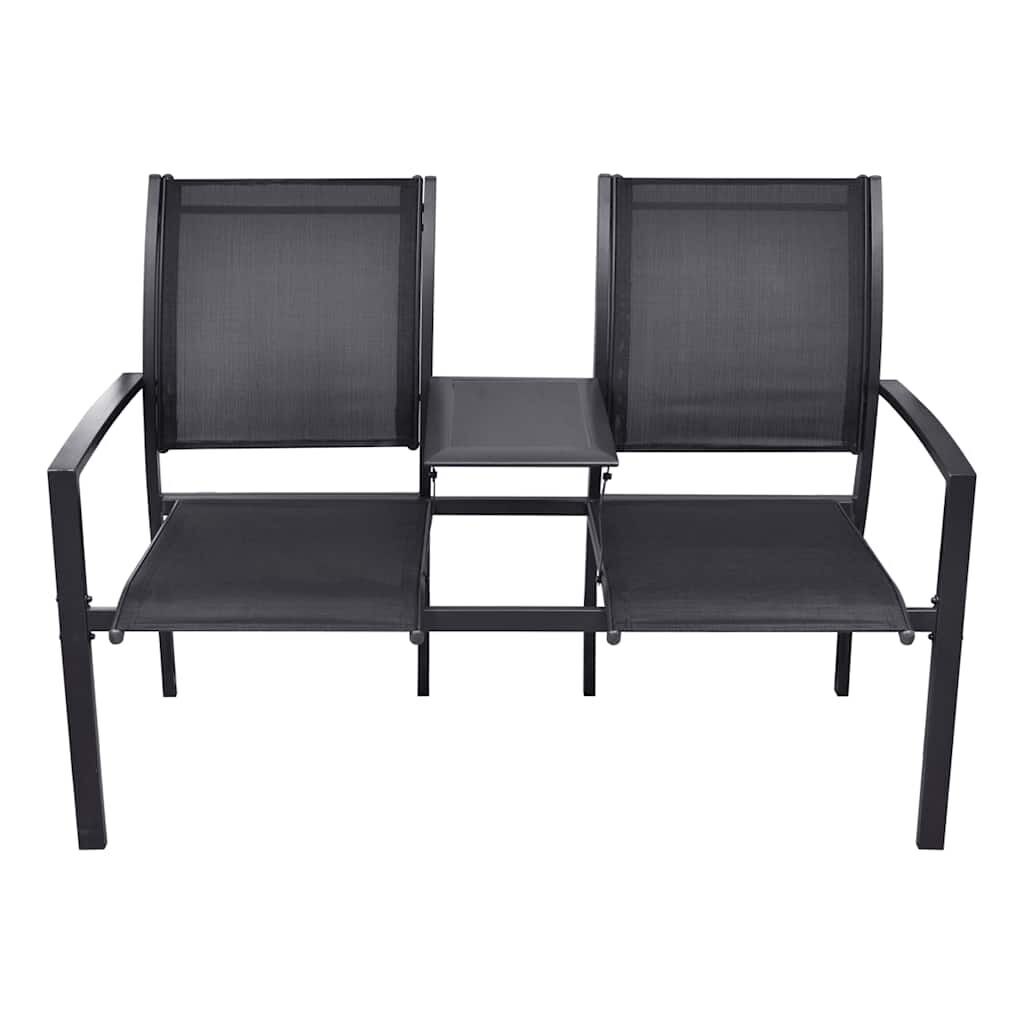 2 Seater Garden Bench 131 cm Steel and Textilene Black Price