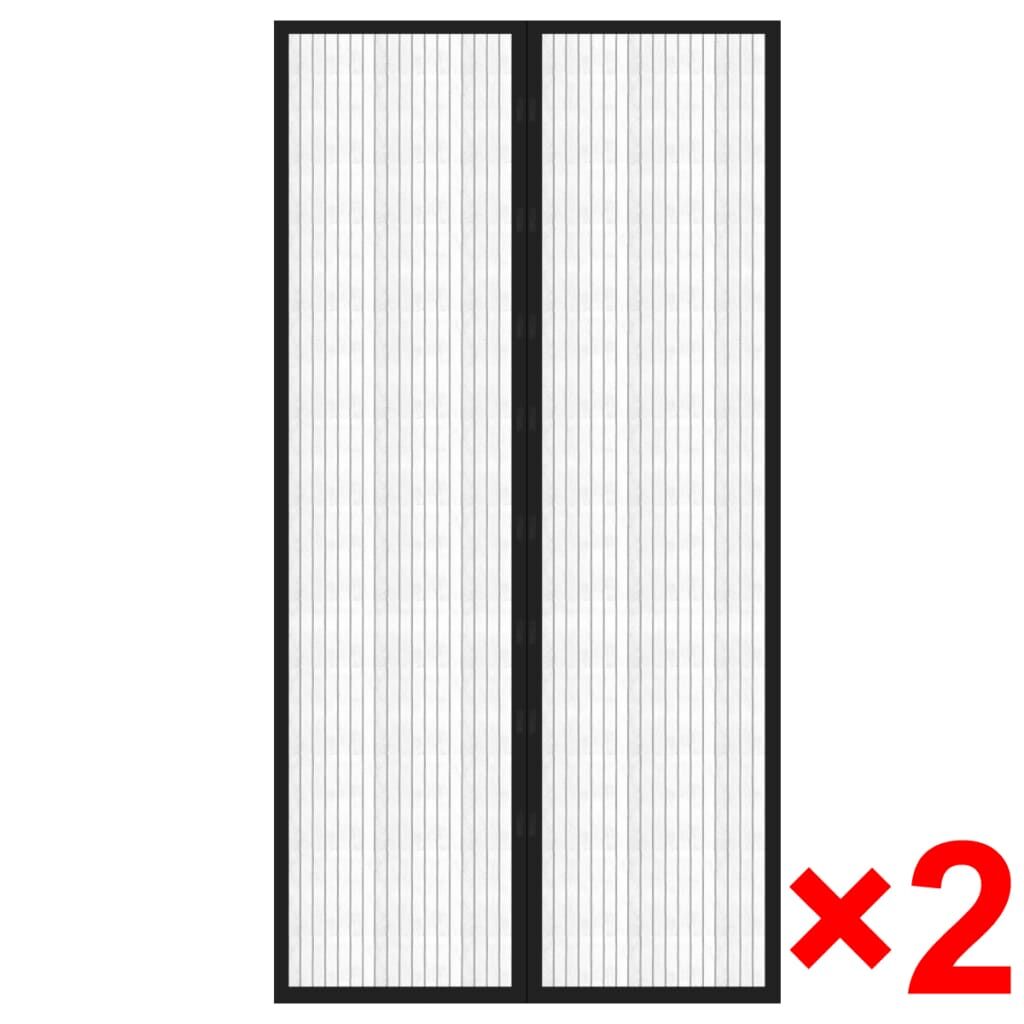 Insect Door Curtain 210 x 100 cm 2 pcs Magnet Black Price