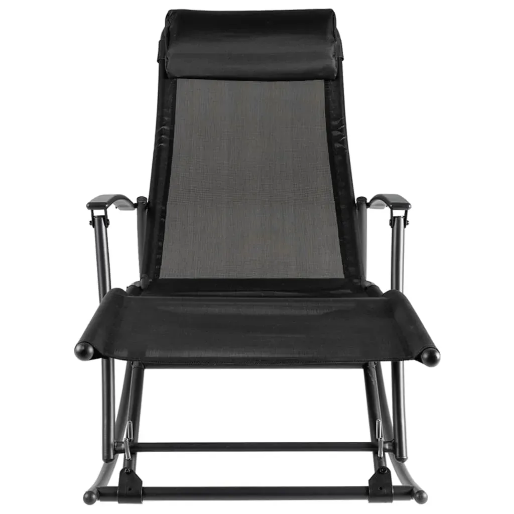 Garden Rocking Chair Steel and Textilene Black Price