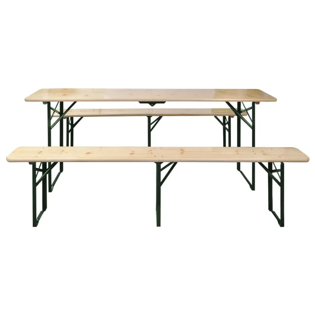 Folding Beer Table with 2 Benches 220 cm Fir Wood Price