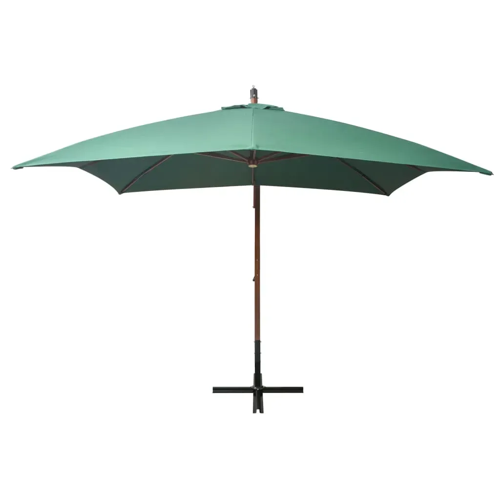 Hanging Garden Parasol 300x300 cm Wooden Pole Green Price