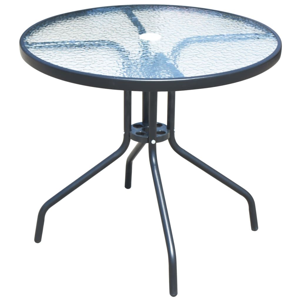 5 Piece Outdoor Dining Set Steel Black Price