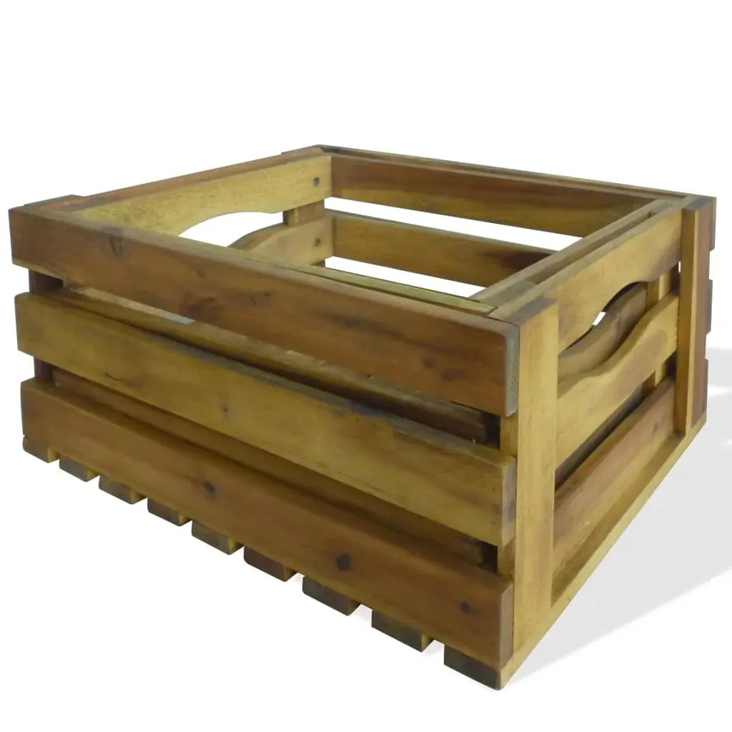 Apple Crate Set 2 Pieces Solid Acacia Wood Price