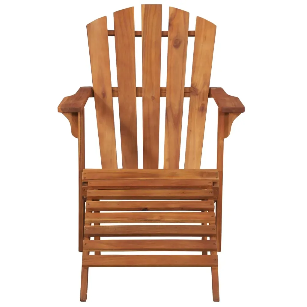 Garden Adirondack Chair with Footrest Solid Acacia Wood Price