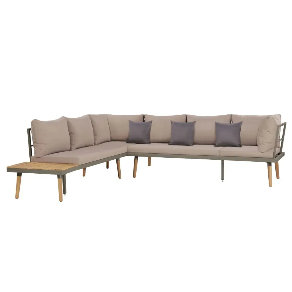 4 Piece Garden Lounge Set with Cushions Solid Acacia Wood Brown Price