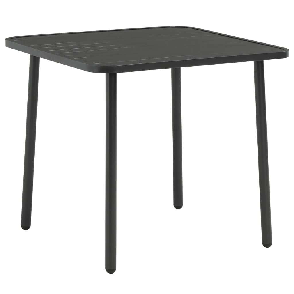 5 Piece Outdoor Dining Set Steel Dark Grey Price
