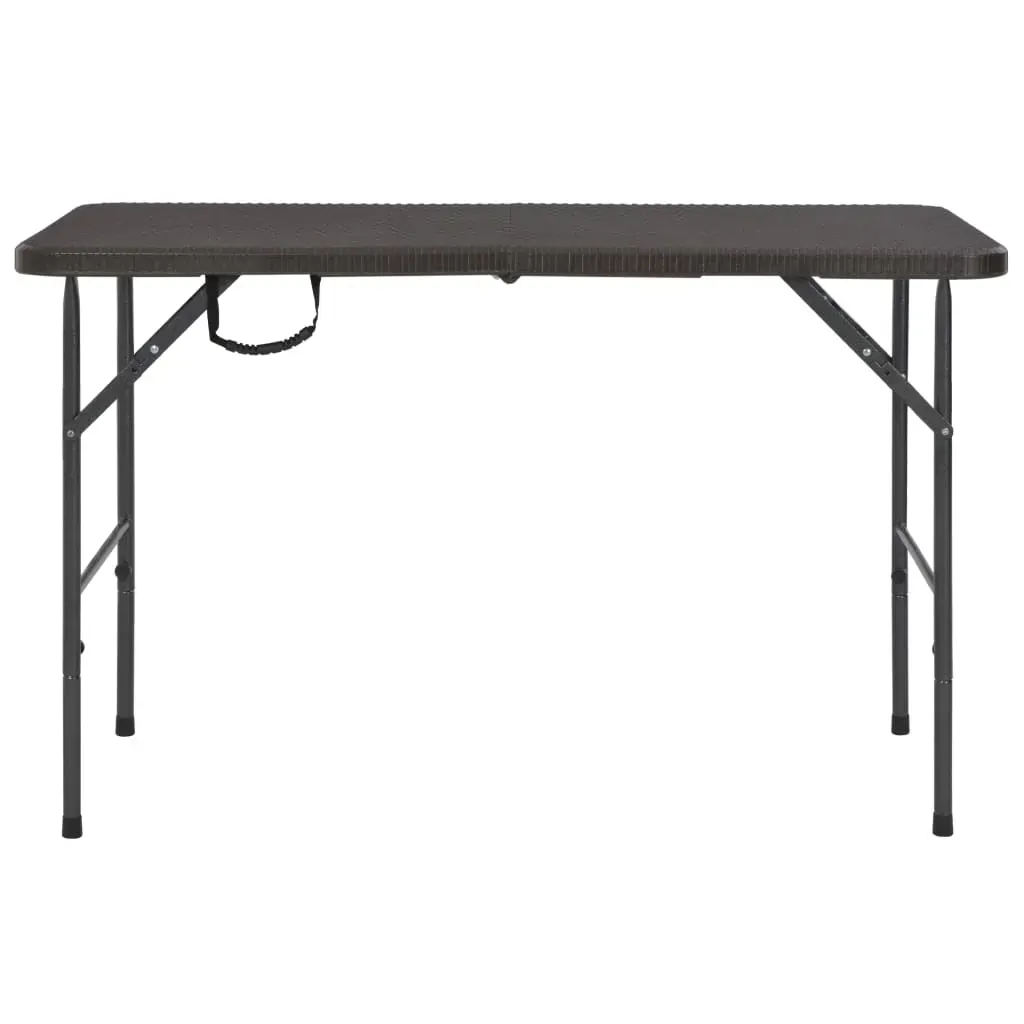 Folding Garden Table Brown 120x60x74 cm HDPE Rattan Look Price