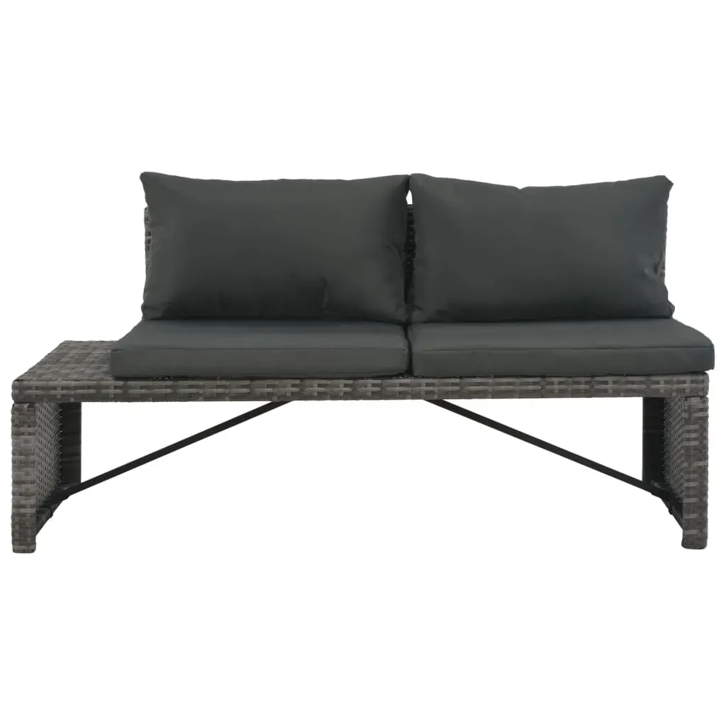 3 Piece Garden Lounge Set with Cushions Poly Rattan Grey Price