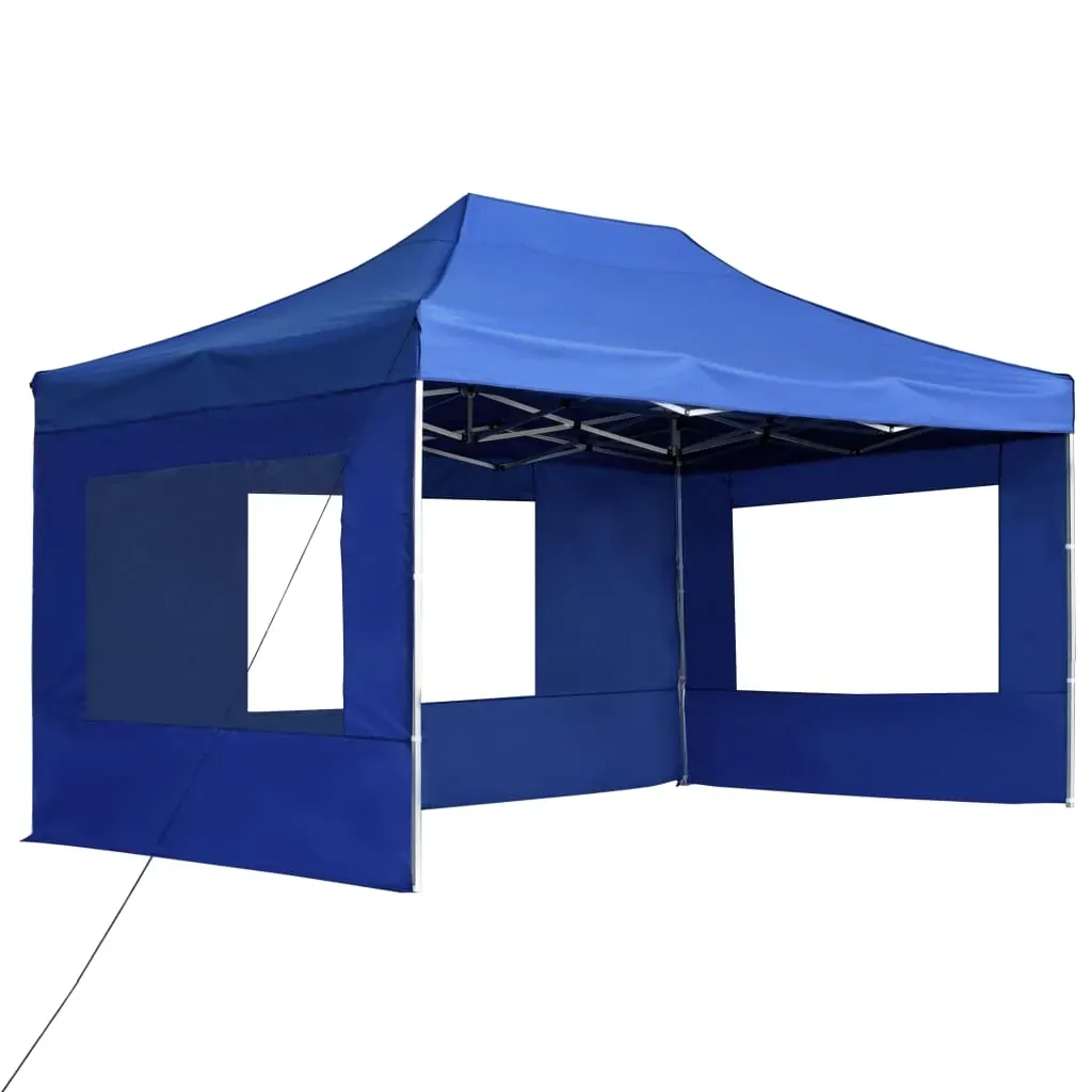 Professional Folding Party Tent with Walls Aluminium 4.5x3 m Blue Price