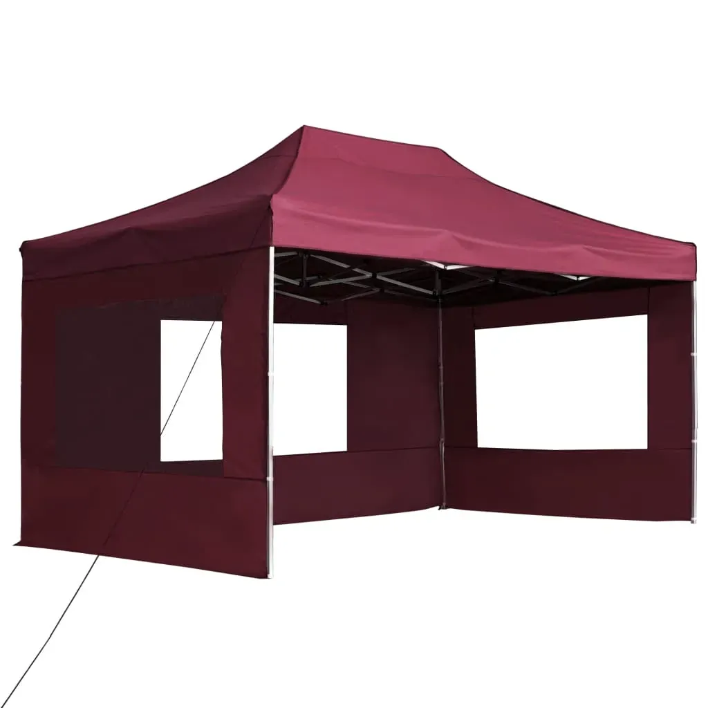 Professional Folding Party Tent with Walls Aluminium 4.5x3 m Wine Red Price