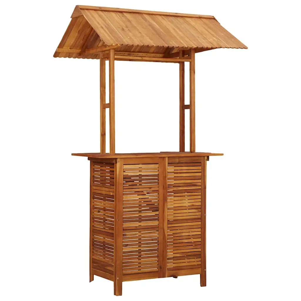 Outdoor Bar Table with Rooftop 113x106x217 cm Solid Acacia Wood Price
