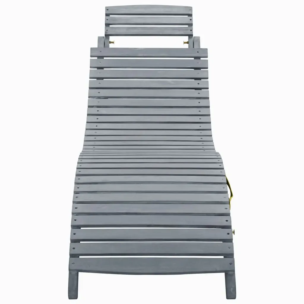 Sun Lounger Grey Wash Solid Acacia Wood Price