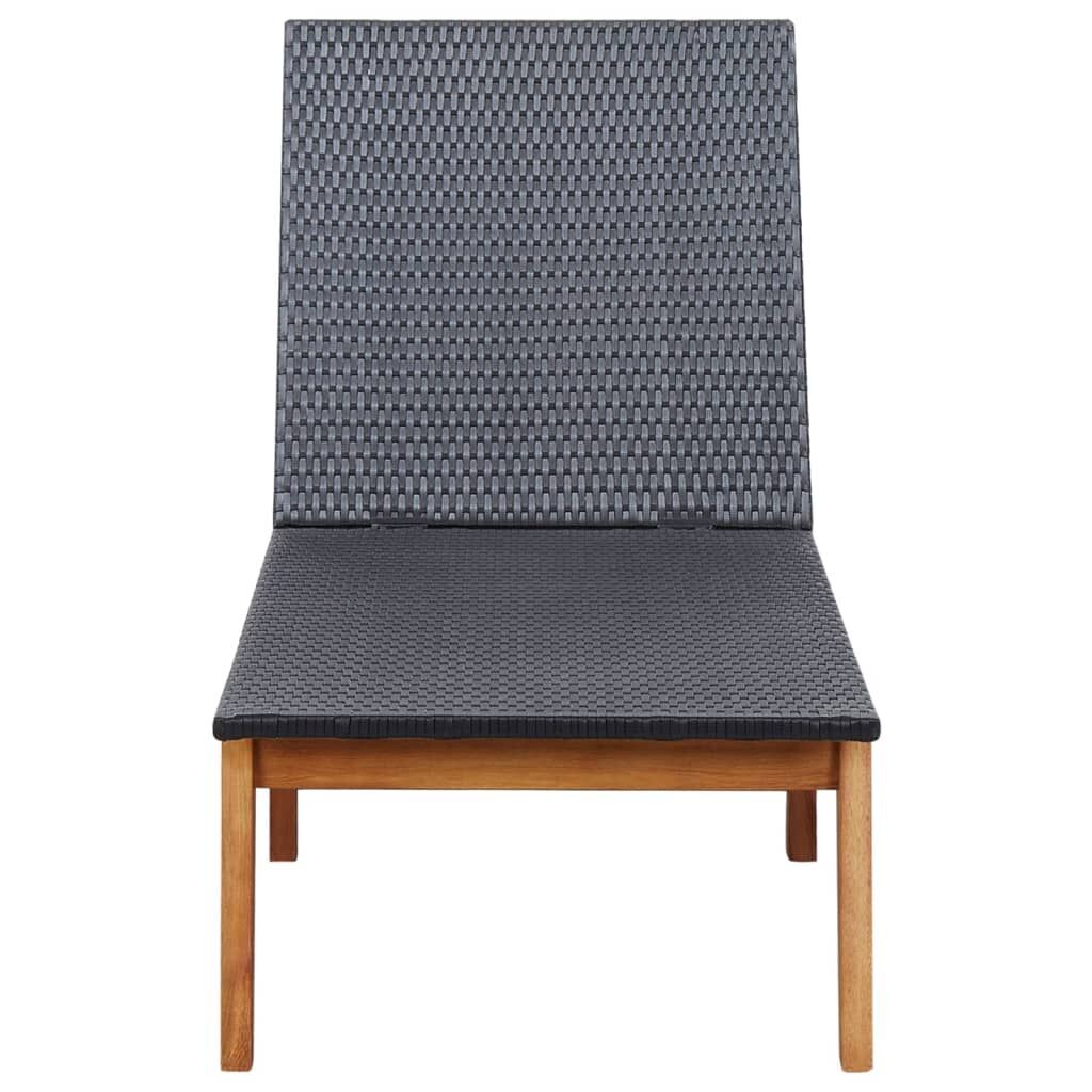 Sun Lounger Poly Rattan and Solid Acacia Wood Price