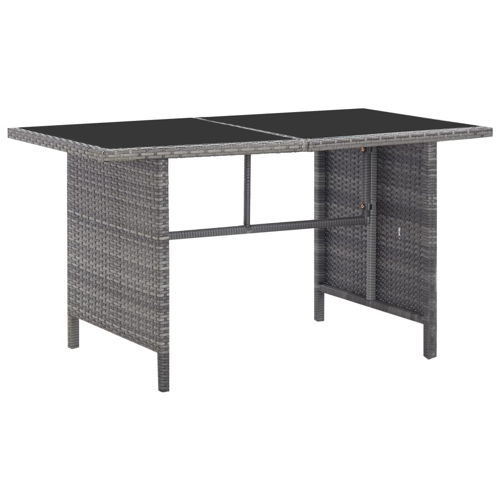 5 Piece Outdoor Dining Set with Cushions Poly Rattan Grey Price