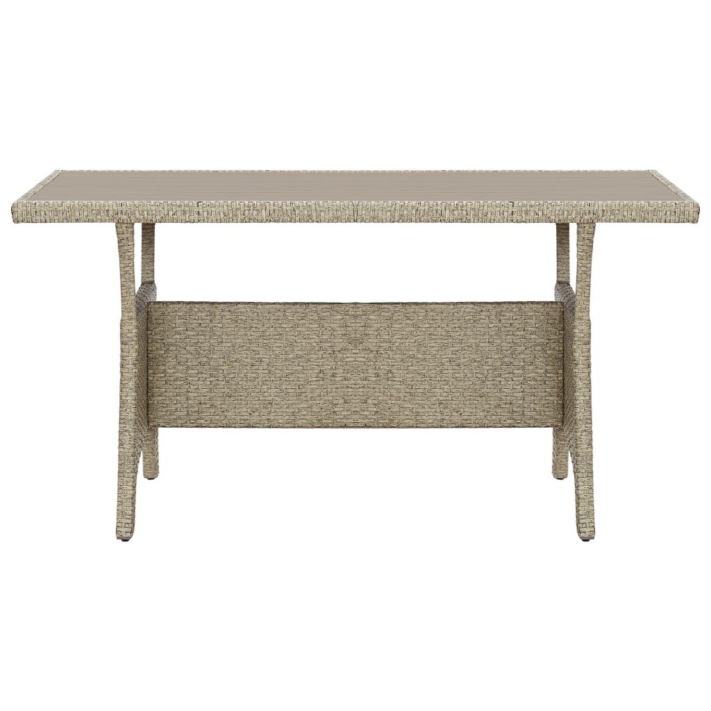 Garden Table Grey 130x70x66 cm Poly Rattan Price